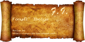Fonyó Ibolya névjegykártya