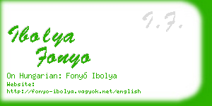 ibolya fonyo business card
