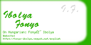 ibolya fonyo business card